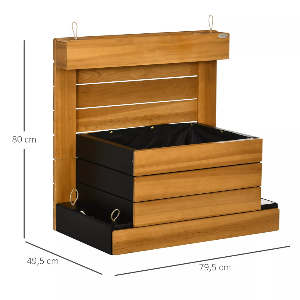 Aukšta pakelta lysvė su 4 sodinimo dėžėmis ir savaiminio laistymo sistema 79,5 x 49,5 x 80 cm