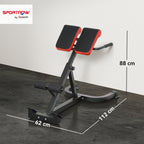 Nugaros treniruoklis reguliuojamas iki 120 kg, raudonai juodas