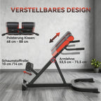 Nugaros treniruoklis reguliuojamas iki 120 kg, raudonai juodas