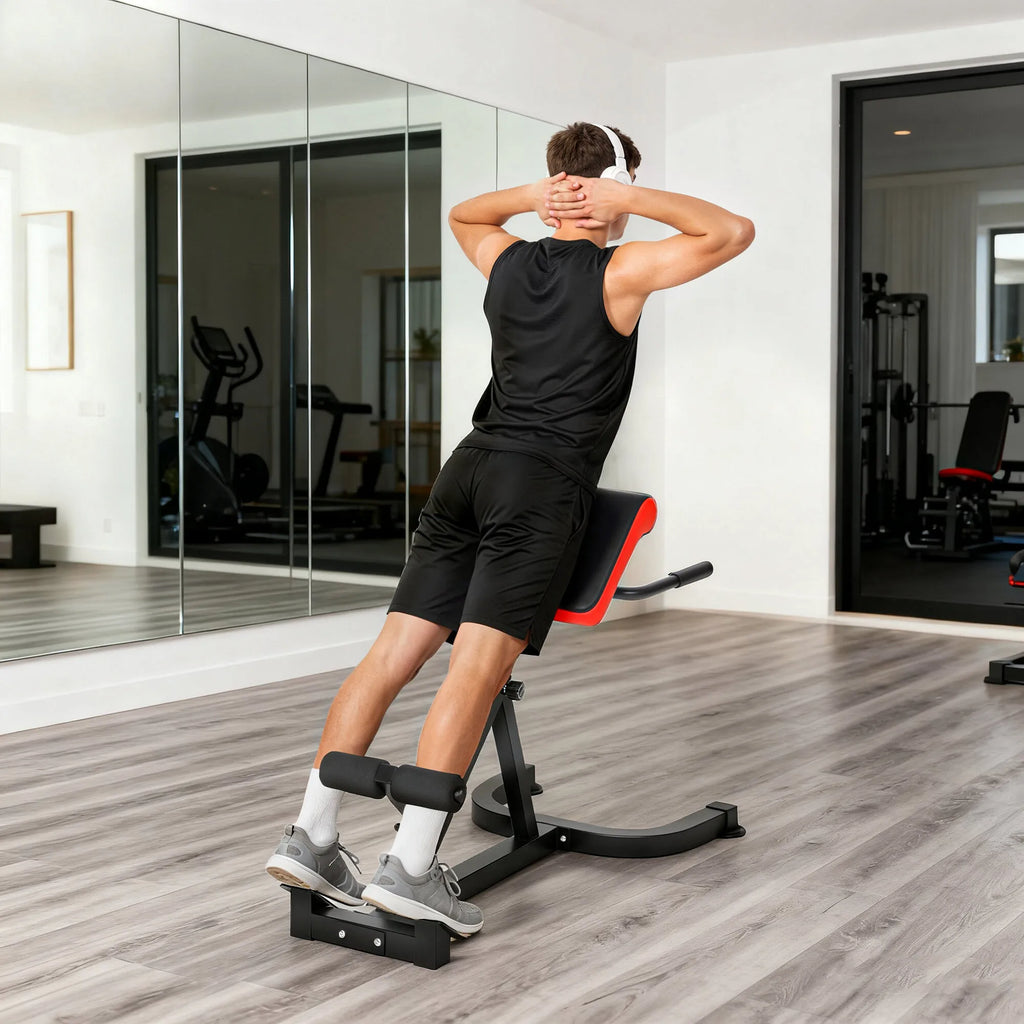 Nugaros treniruoklis reguliuojamas iki 120 kg, raudonai juodas