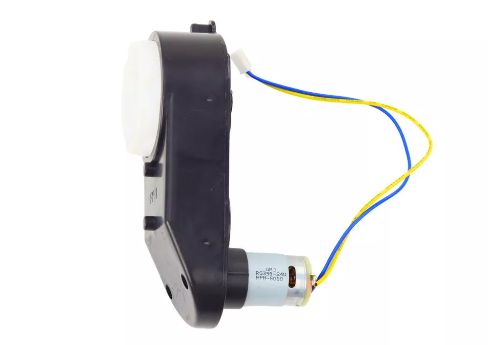 Nuolatinės srovės variklis su pavara, 24 V, 6000 RPM, juodas