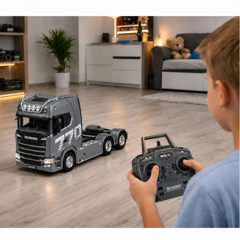 Nuotoliniu būdu valdomas RC vilkikas Scania Huina 1501, 1:18