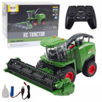 Nuotoliniu būdu valdomas žaislinis siloso kombainas, 2.4 GHz, 1:24 mastelis, su priedais, žalias
