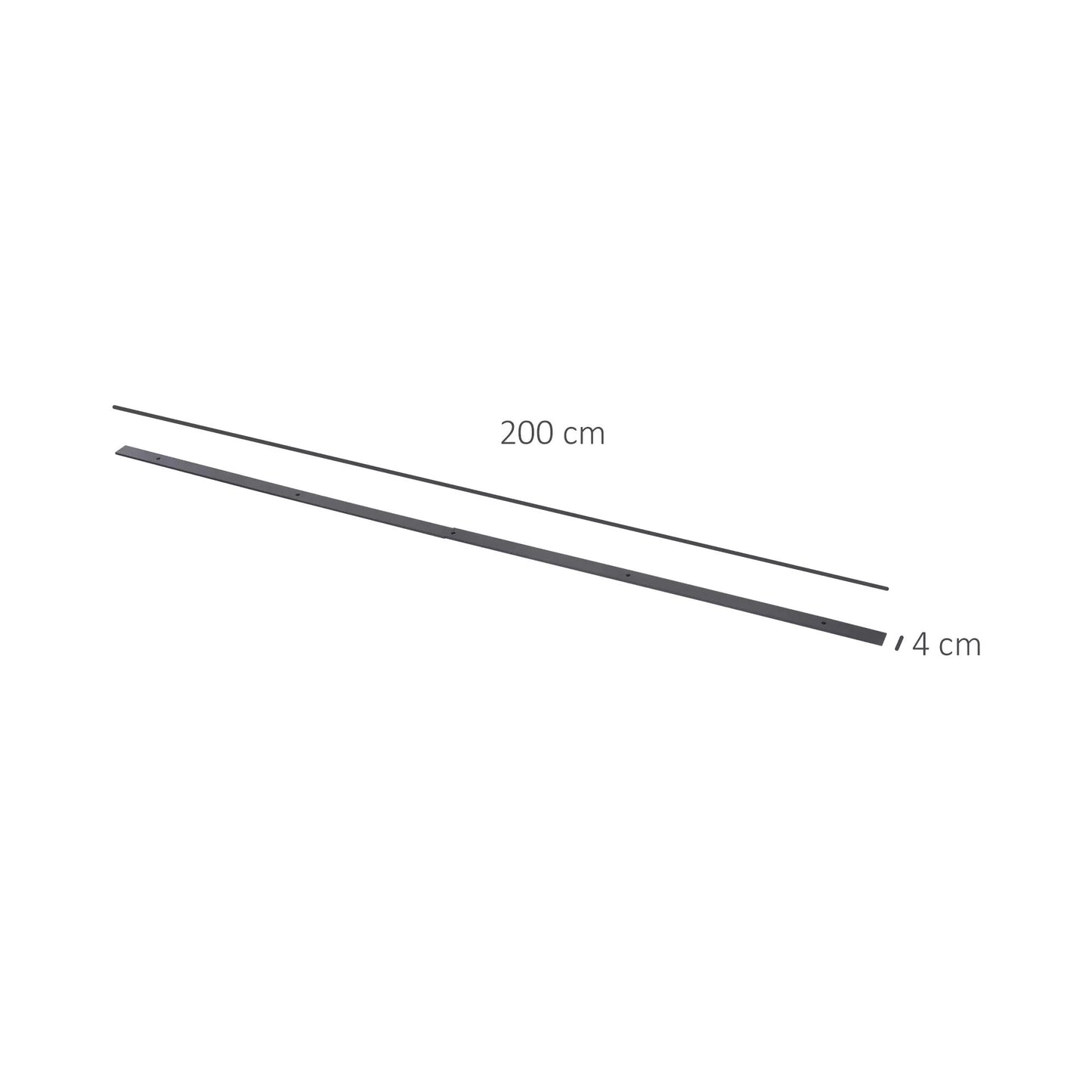 Bėgelių rinkinys stumdomosioms durims, metalinis, 2 m, maks. 100 kg apkrova, rudas