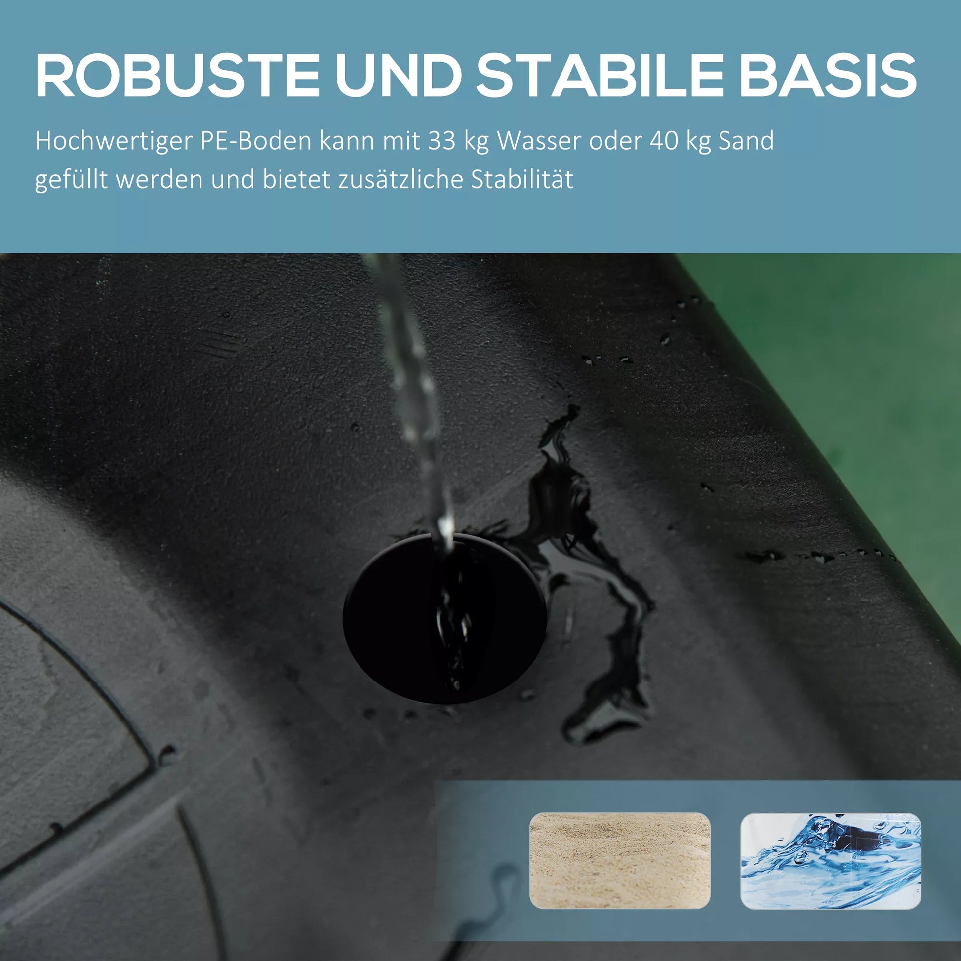 Ratinis krepšinio stovas, reguliuojamas krepšinio lankas, laisvai stovintis, plastikas, plienas, 75L x 83B x 205-261H cm