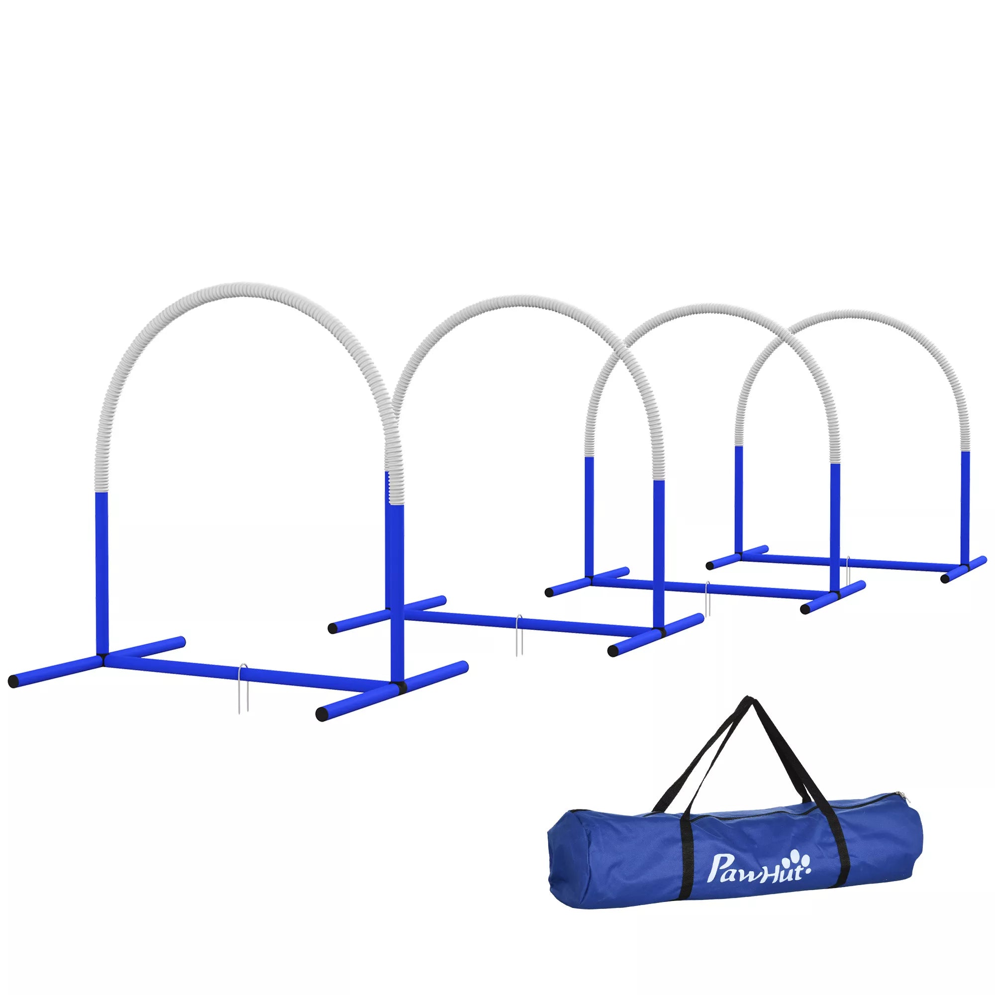 Šunų dresūros ir agility rinkinys, 4 lankai pradedantiesiems su krepšiu, 88x64x95 cm
