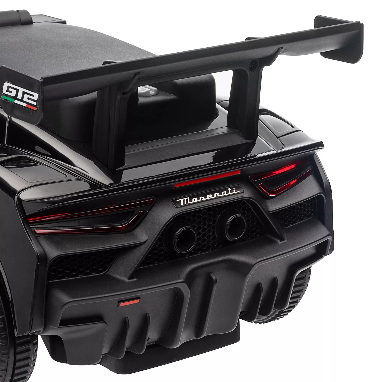 Paspiriamas automobilis Maserati, laikymo vieta, garsinis signalas ir muzika, tyliai riedančios padangos, nuo 1,5 iki 5 metų, iki 25 kg, juodas