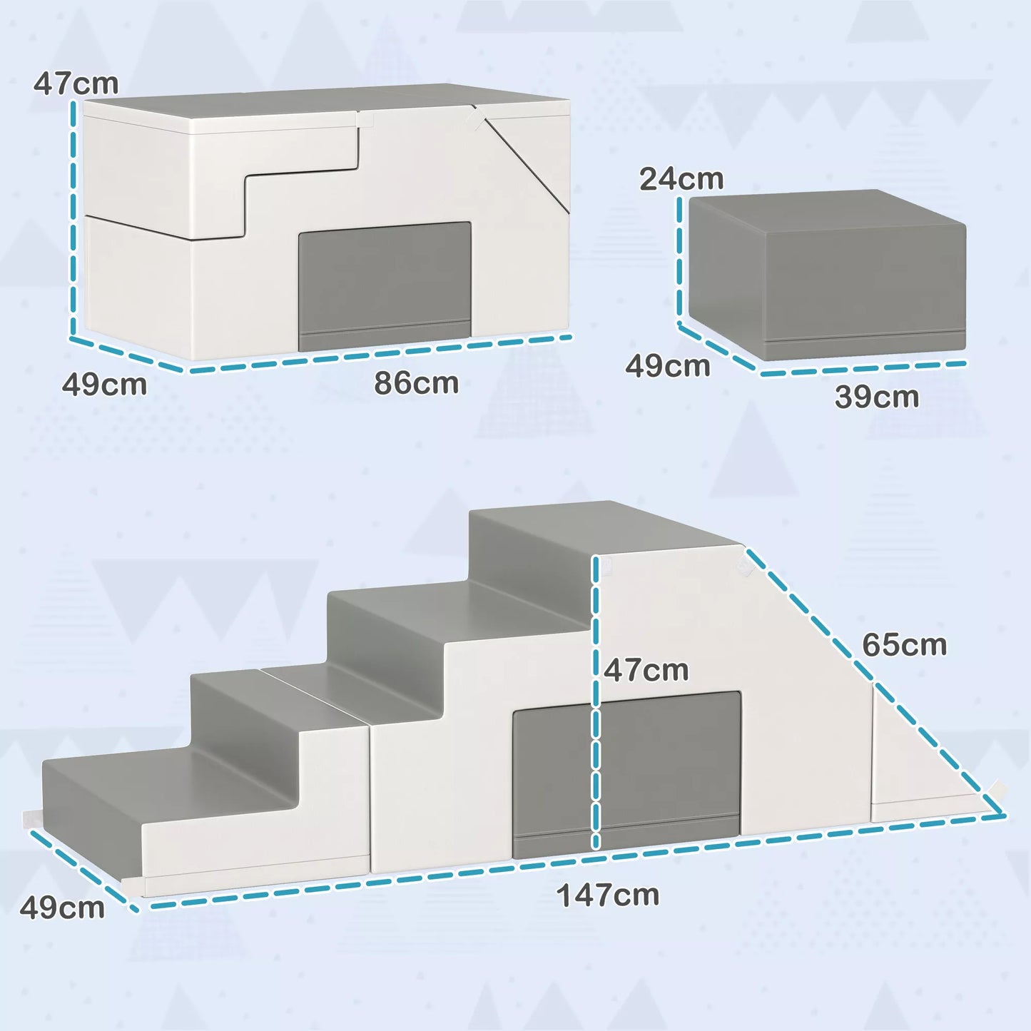 Laipiojimo ir čiuožinėjimo žaislas vaikams, skatina motorinius įgūdžius, dirbtinė oda, EPE putos, 86x49x47 cm, Pilkas