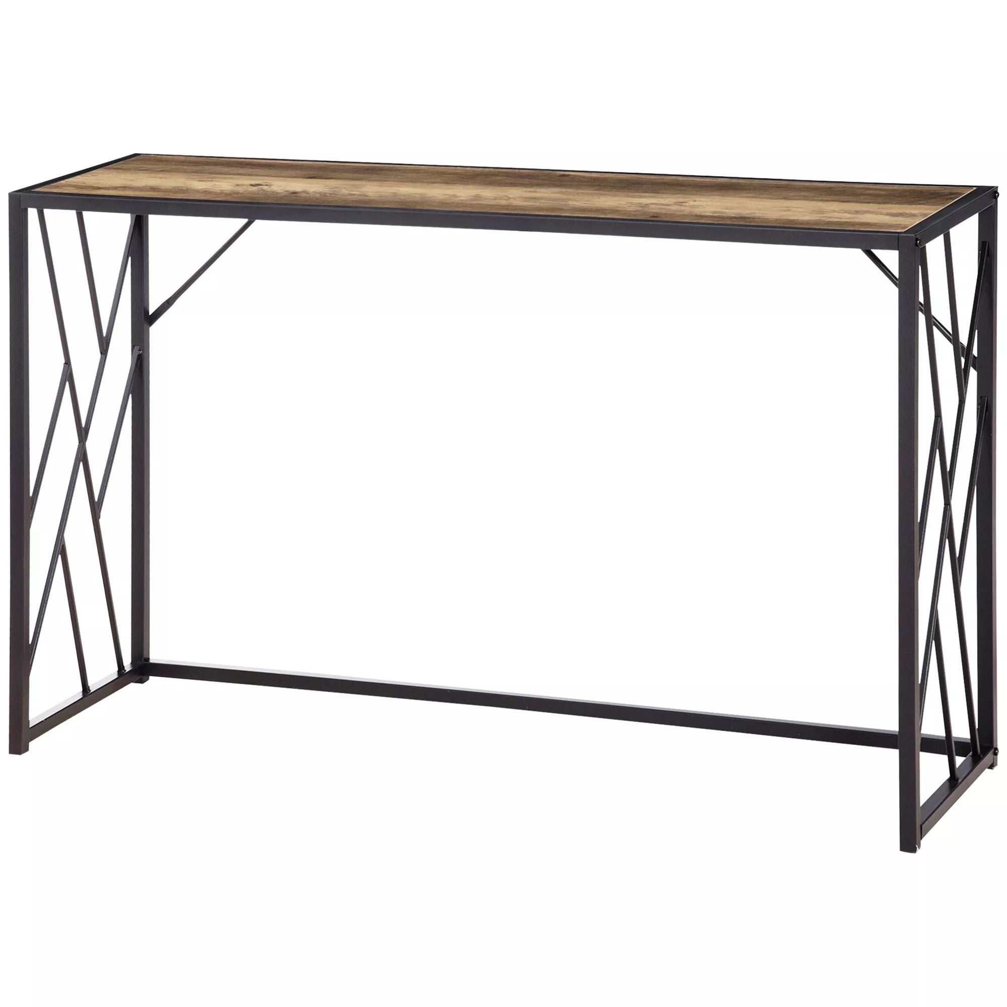 Konsolė, koridoriaus stalas, pramoninis dizainas, tvirtas metalinis rėmas, 120 x 35 x 75 cm