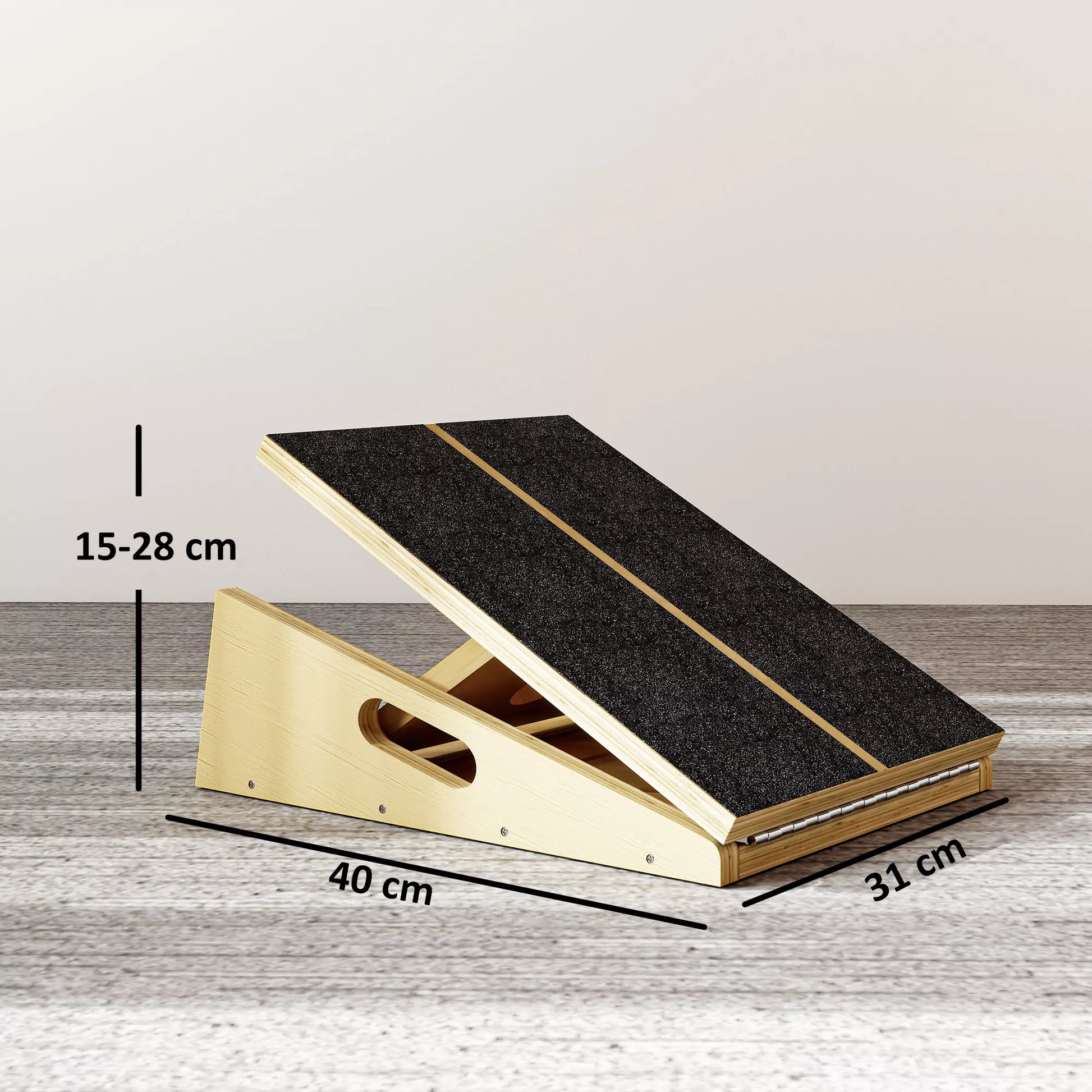 Pasvirusi lenta atpalaiduojantiems pratimams, 4 reguliuojami kampai, neslystanti, medinė