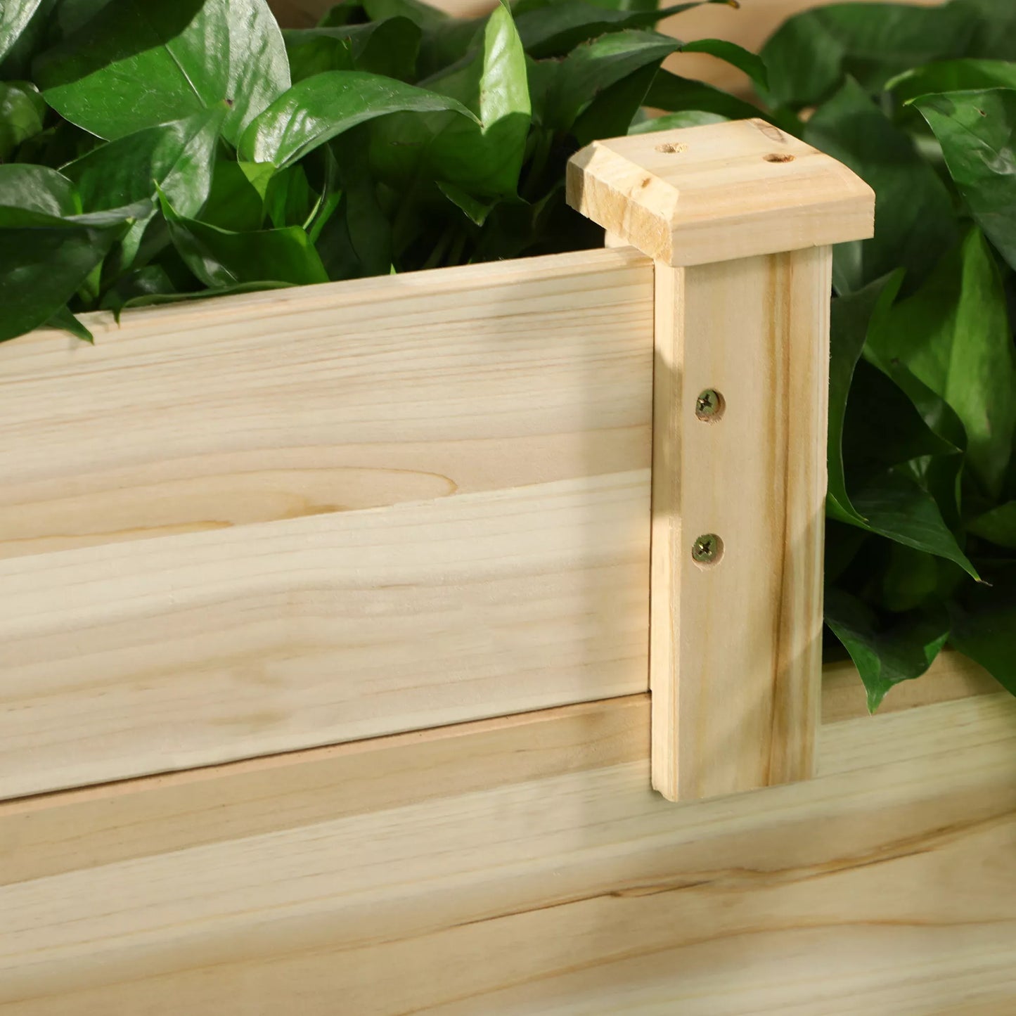 Pakeltas lysvas su 3 sodinimo dėžėmis, 3 pakopų dizainas, atviras dugnas, 108 cm x 88 cm x 36 cm, natūralus