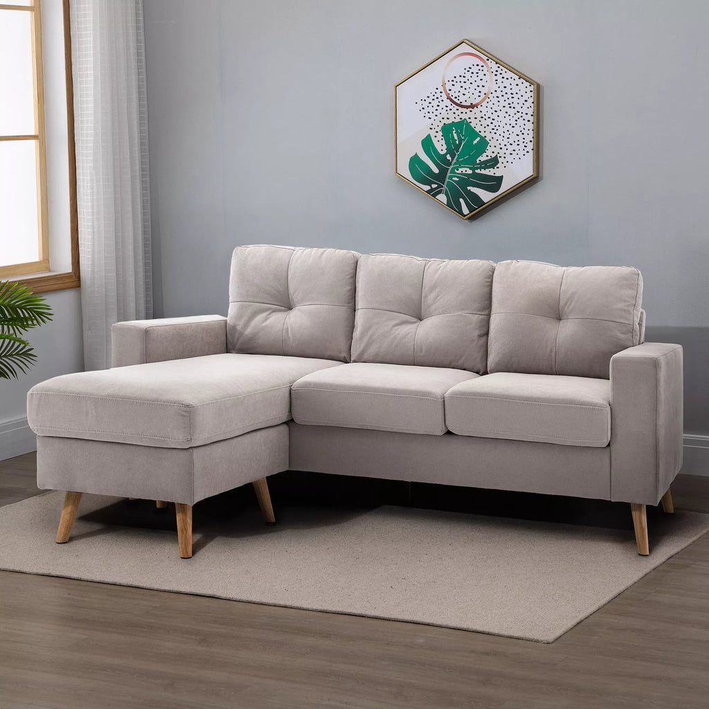 Kampinė sofa keičiama kryptimi 193x136 cm šviesiai pilka