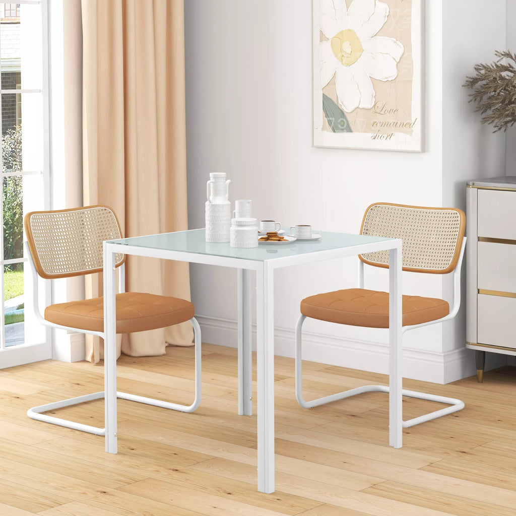 Valgomojo stalas HOMCOM kvadratinis, 75 x 75 cm, baltas