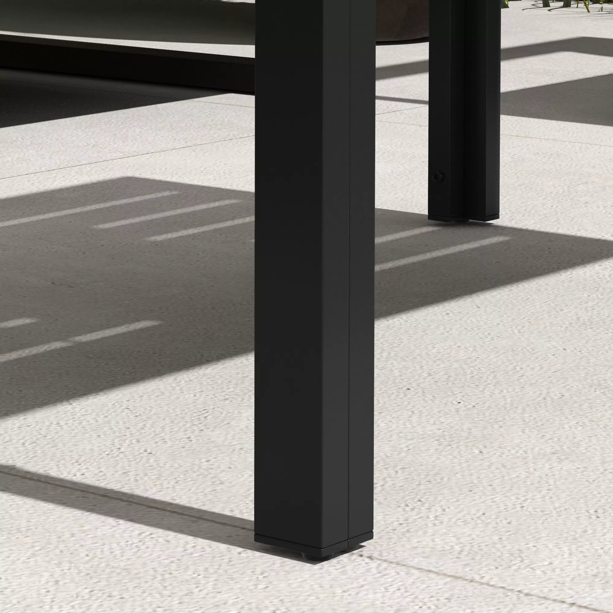 Pagalbinis stalas Balkono stalas iš plieno Stačiakampis kavos stalas Atsparus atmosferos poveikiui Sodo stalas 101,5x61x46 cm Juodas