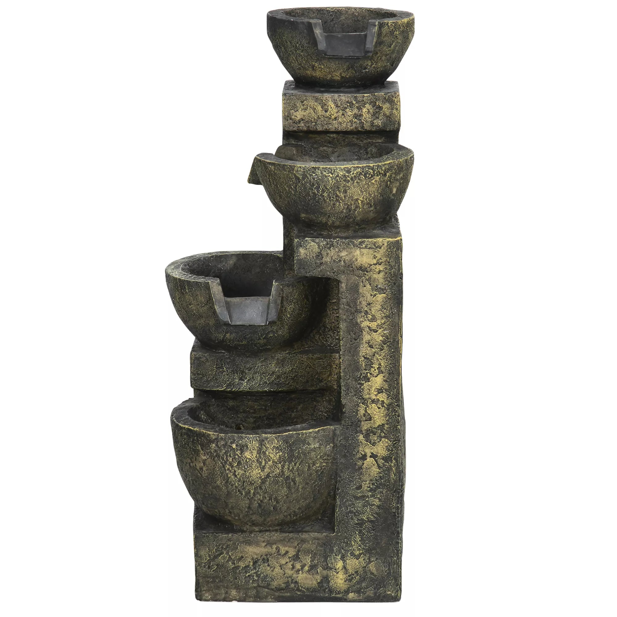 Fontanas, 3 nustatymai, atsparus atmosferos poveikiui, 25 cm x 24 cm x 60 cm, pilkos spalvos
