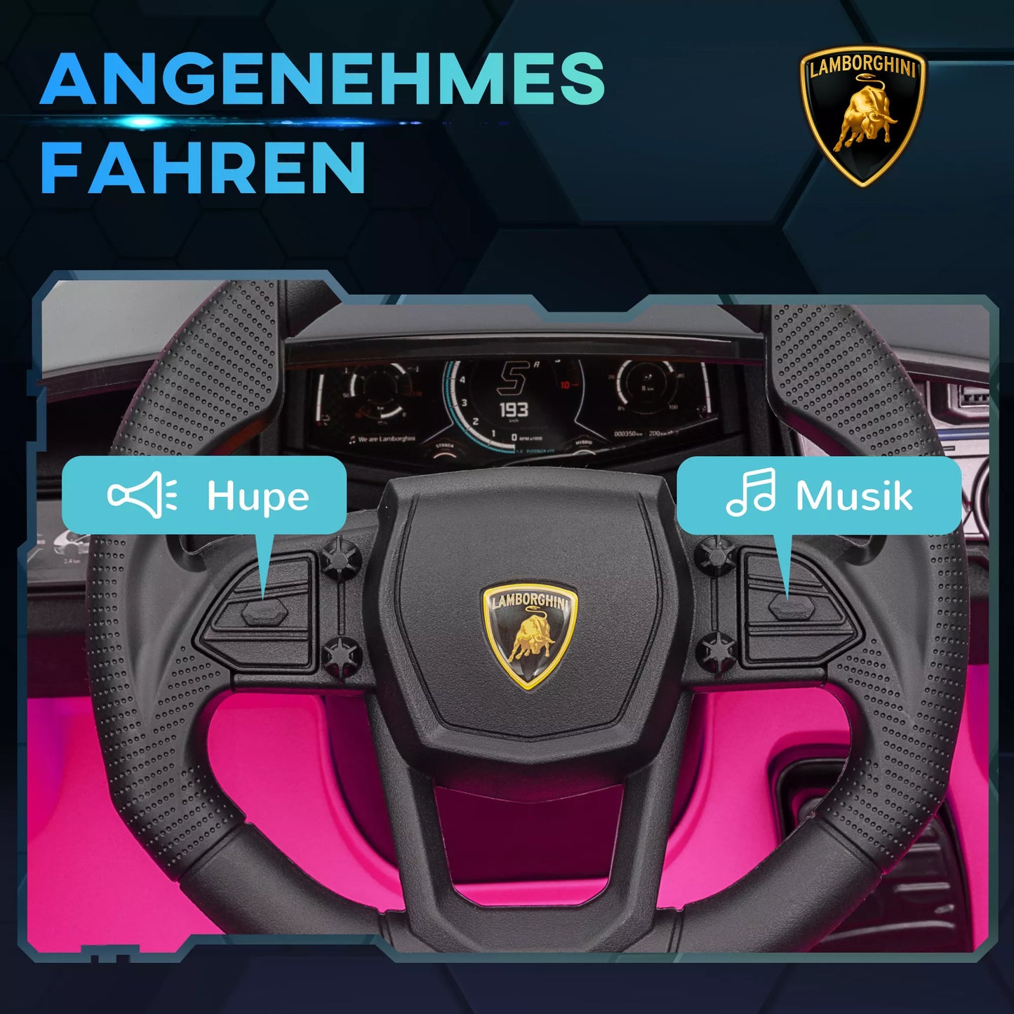 Elektrinis automobilis vaikams nuo 3-5 metų, švelnus važiavimas, valdomas nuotoliniu būdu, su garsiniu signalu, plastikas ir metalas, rožinis