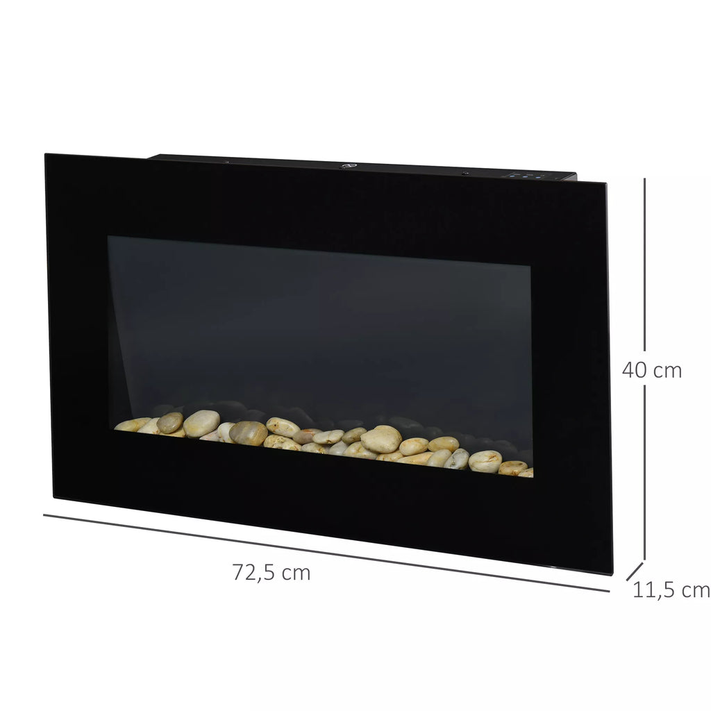 Elektrinis sieninis židinys, 1000 W/2000 W, LED ugnies efektas, nuotolinio valdymo pultas, stilingas išvaizda, su šildymo funkcija