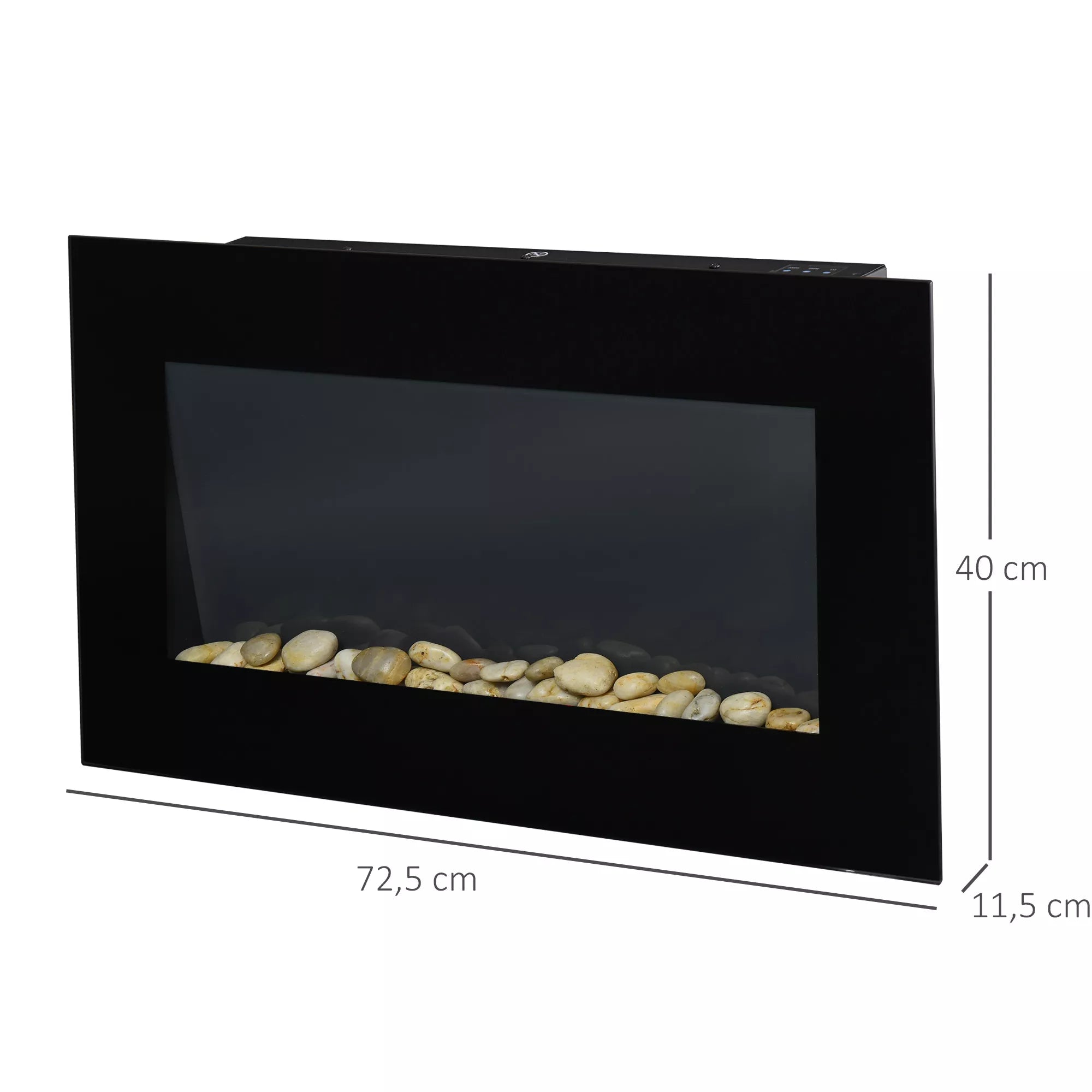 Elektrinis sieninis židinys, 1000 W/2000 W, LED ugnies efektas, nuotolinio valdymo pultas, stilingas išvaizda, su šildymo funkcija