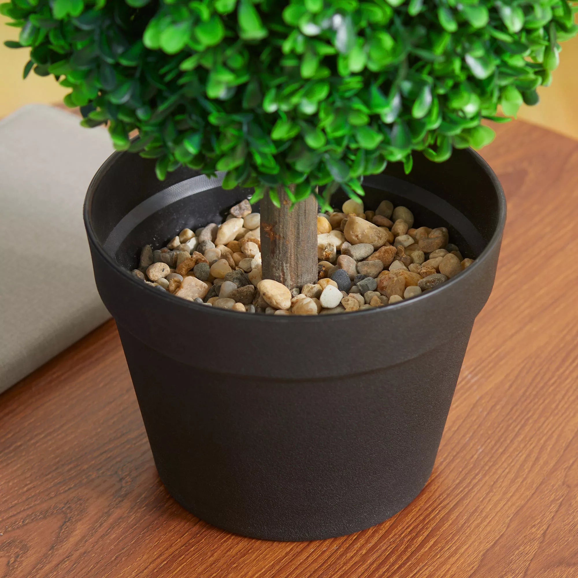 2 vnt. dirbtinio buksmedžio rinkinys, 2 buksmedžiai, lauko, 17 cm x 17 cm x 60 cm, žalia + ruda + juoda