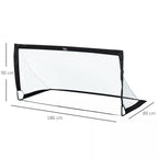 Futbolo vartų matmenų schema: 186x90x89 cm