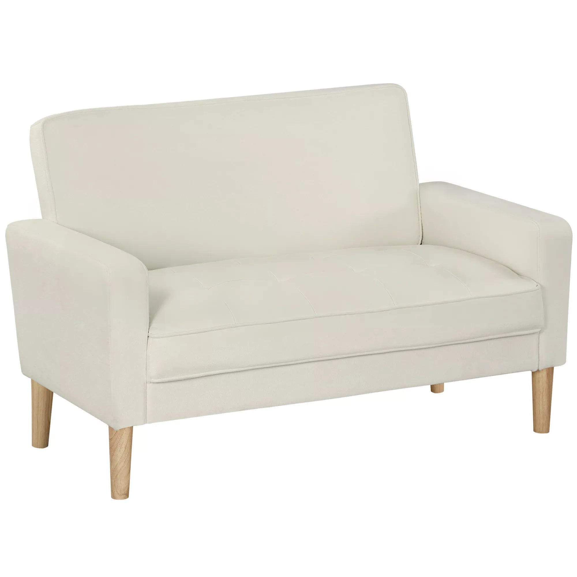 Dvivietė sofa, 130 cm pločio, kreminė balta