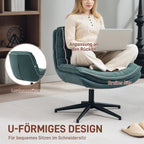 Grafika apie U formos fotelio dizainą