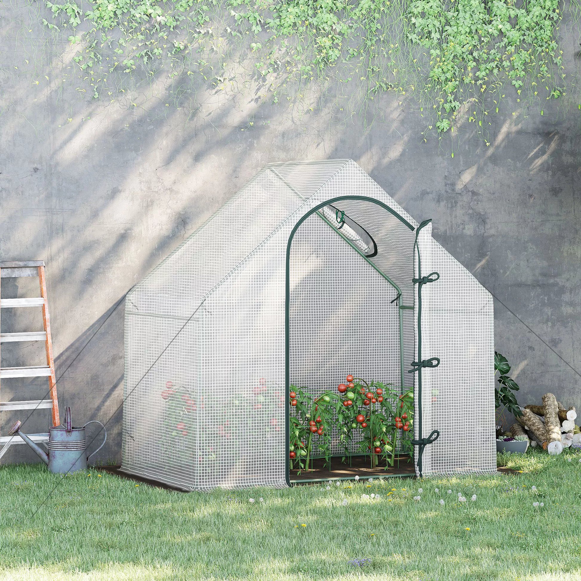 Šiltnamis, įvažiuojama, 1,80 x 1,00 x 1,68 m, Folinis šiltnamis, tvirta danga, Balta