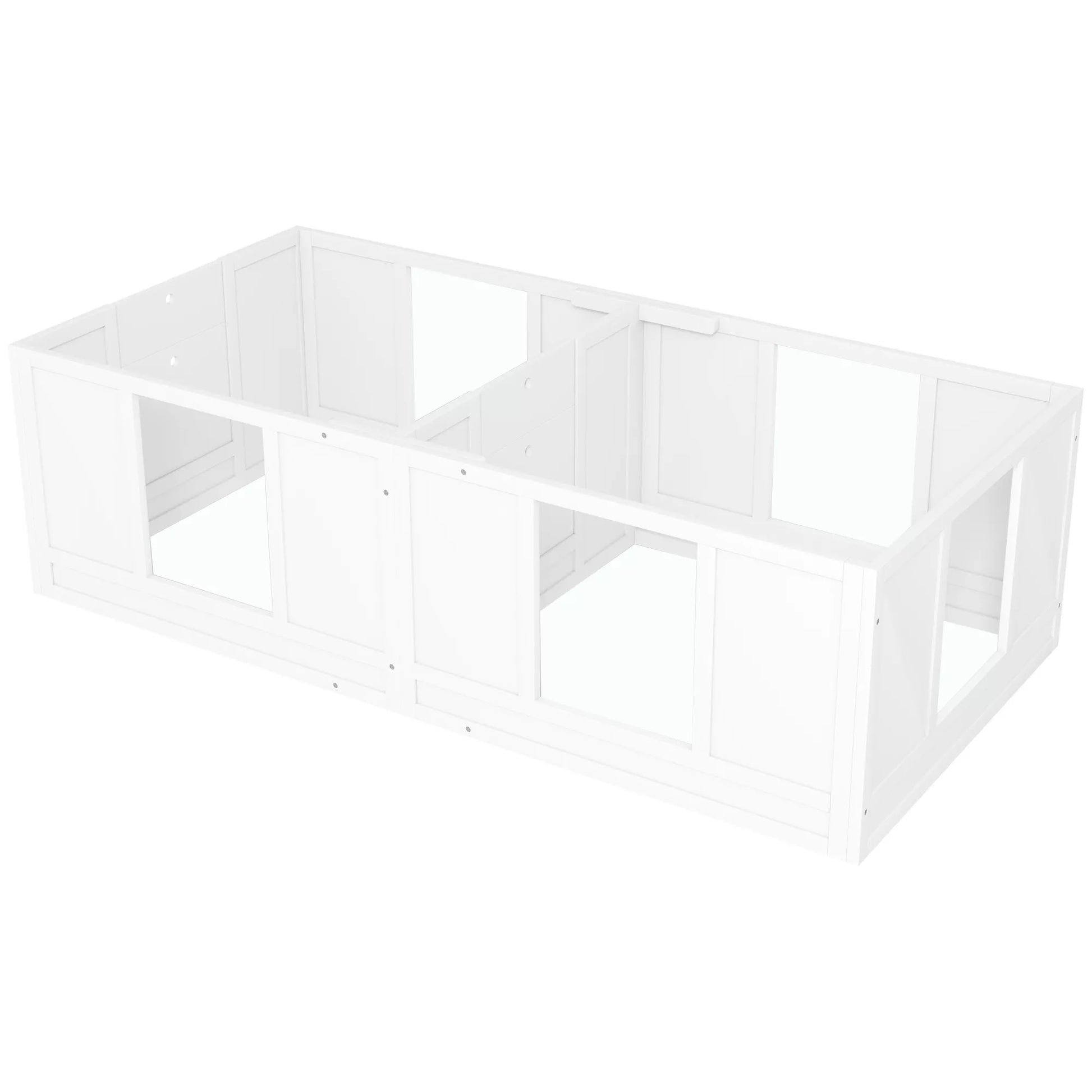 Šuniukų aptvaras šunims, su permatomomis panelėmis, 2 skyrių dizainas, mažiesiems šunims