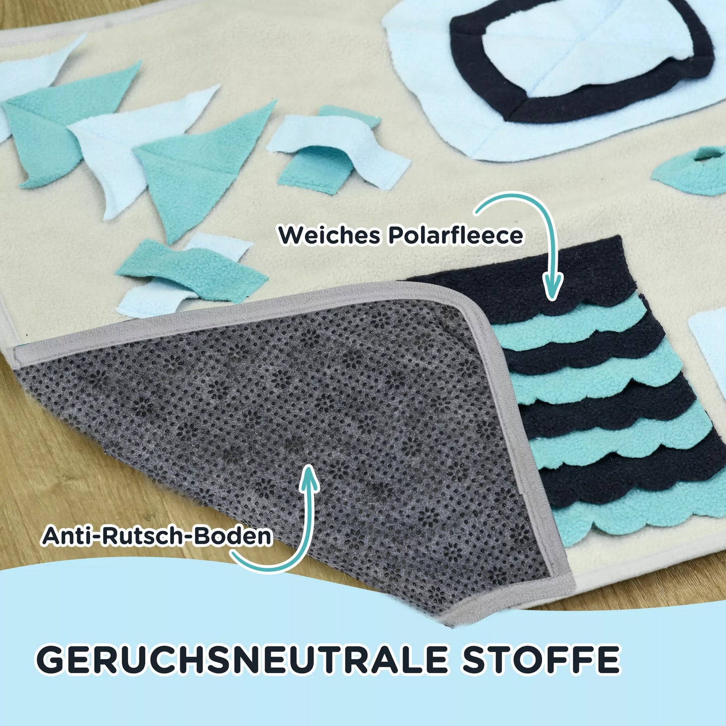 Šunų antklodė, patogi, su dekoratyviniais elementais, 74x50x5 cm, daugiaspalvė