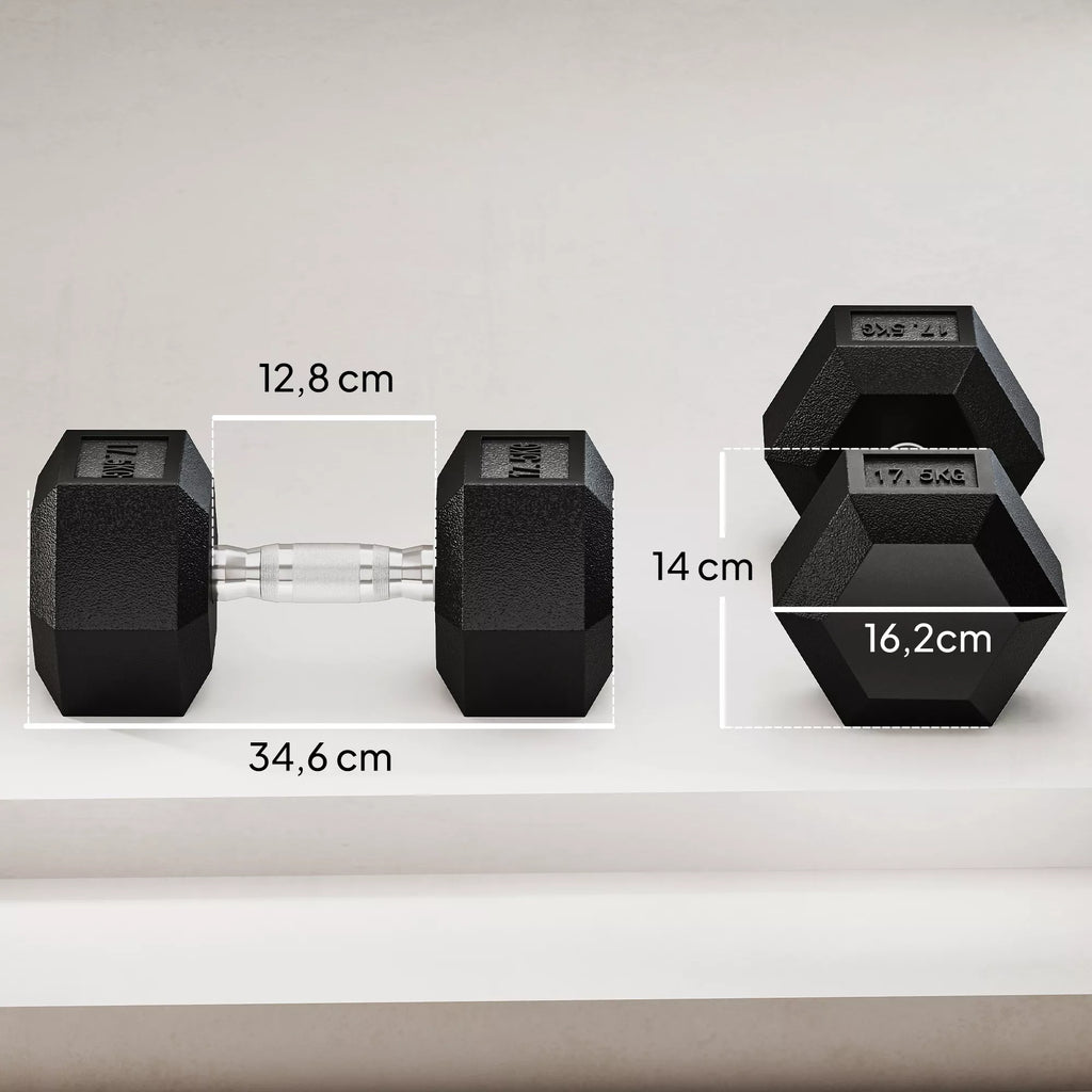 Hantelių rinkinys 35 kg, 2 x 17,5 kg, juodos spalvos