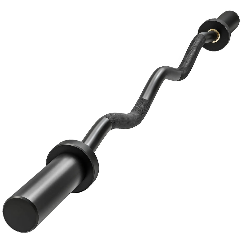 Olimpinė W formos štanga su 5 cm įvorėmis, 120 cm, juoda