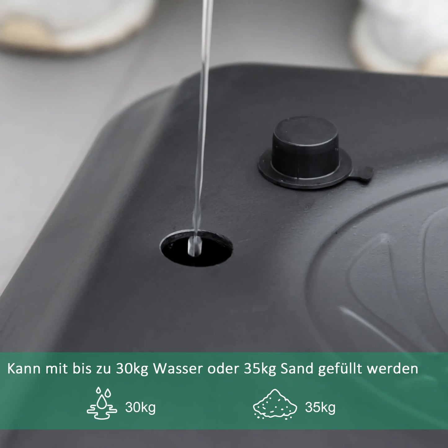 Krepšinio lankas, reguliuojamo aukščio, užpildomas pagrindas, labai stabilus, juodas, 131 x 49 x 195-250 cm