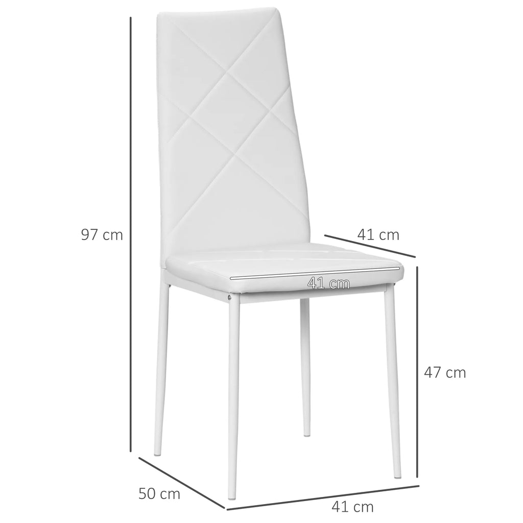 Baltos valgomojo kėdės schema su matmenimis 97, 50 ir 41 cm