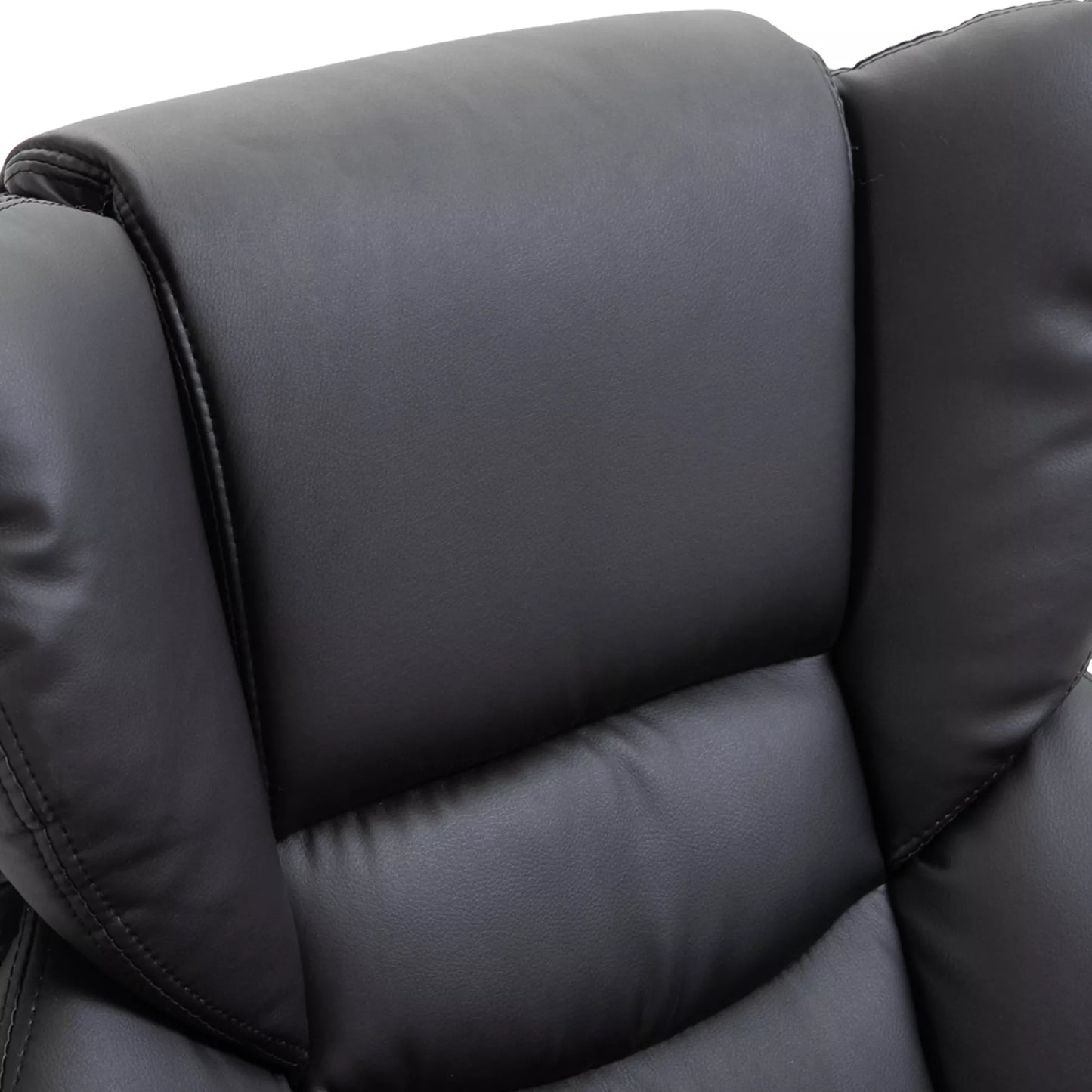 Relakso kėdė su masažo funkcija, pakoja, atlošiamoji funkcija, dirbtinė oda, 79 x 82 x 101 cm