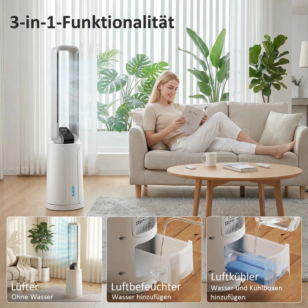 Oro vėsintuvas su nuotolinio valdymo pulteliu, 3in1, baltas
