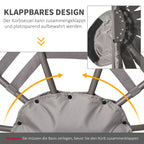 Infografika, rodanti krėslo sulankstymo mechanizmą ir tvirtinimo detales