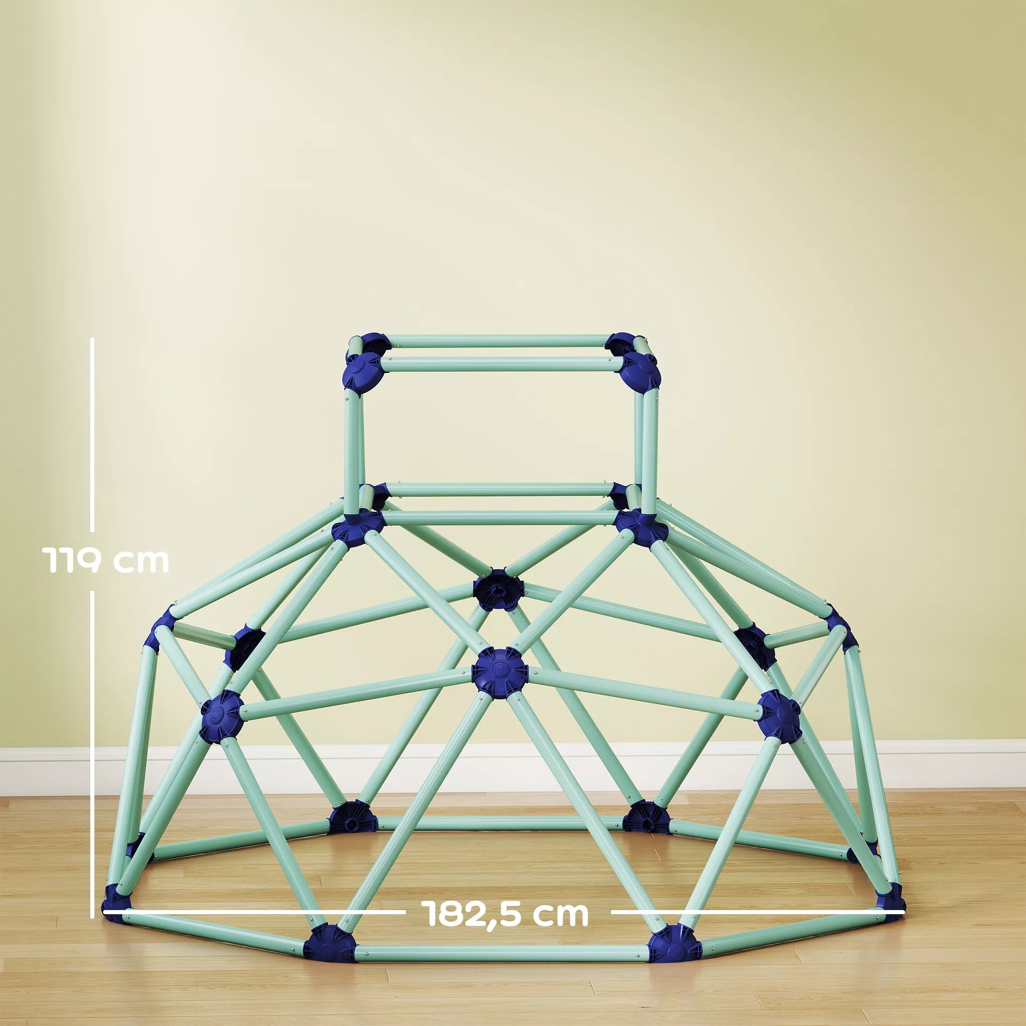 Lauko laipiojimo kupolas vaikams nuo 3 iki 8 metų, atspari UV spinduliams sodo karstyklė, plastikas, 182,5x182,5x90 cm, mėlyna