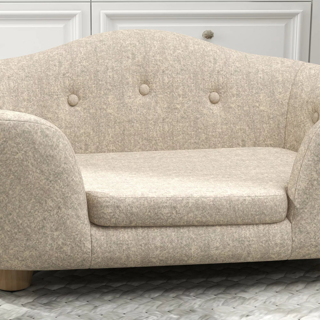 Naminių gyvūnų sofa Šunų kilimėlis Šunų lova Šunų sofa Šunų sofos Katės sofa su pagalvėmis Nugaros kišenė Pliušas Putų polistiras Pušies mediena Kreminė balta 70 x 47 x 30 cm