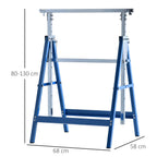 Ožio matmenų schema: aukštis 80–130 cm, plotis 68 cm, gylis 58 cm