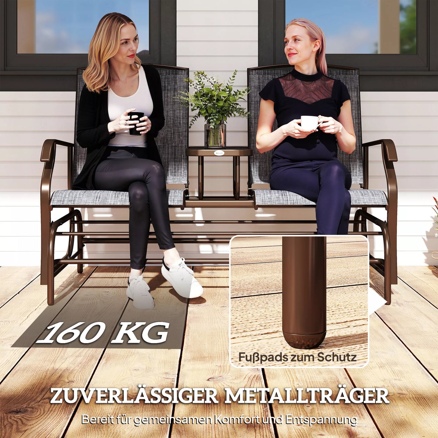 Sodo suolas Sūpynės suolas Sodo suolas su stalu Sūpynės suolas 2 vietų