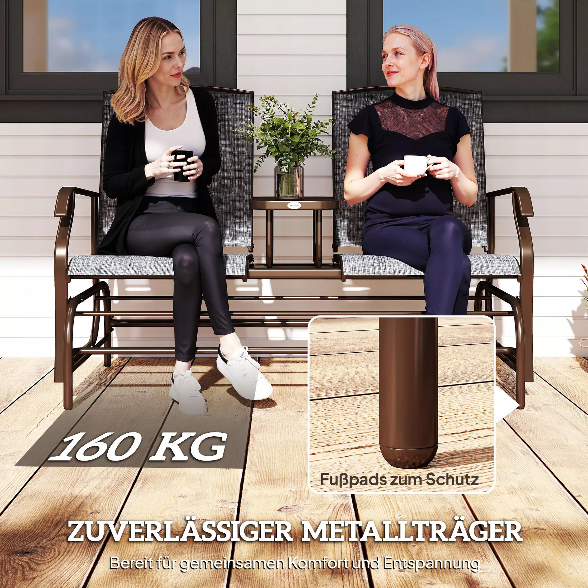 Sodo suolas Sūpynės suolas Sodo suolas su stalu Sūpynės suolas 2 vietų