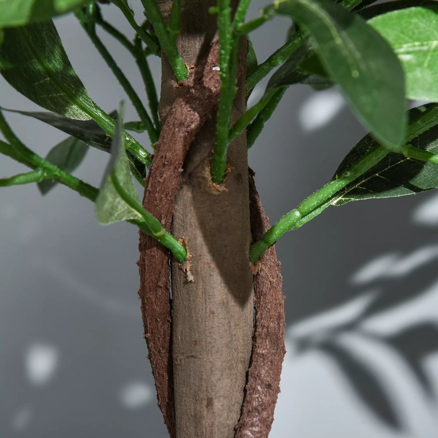 Rinkinys iš 2 dirbtinių lauramedžių, 120 cm, dirbtiniai augalai cemento vazone, plastikiniai augalai vidaus ir lauko sąlygoms, žali