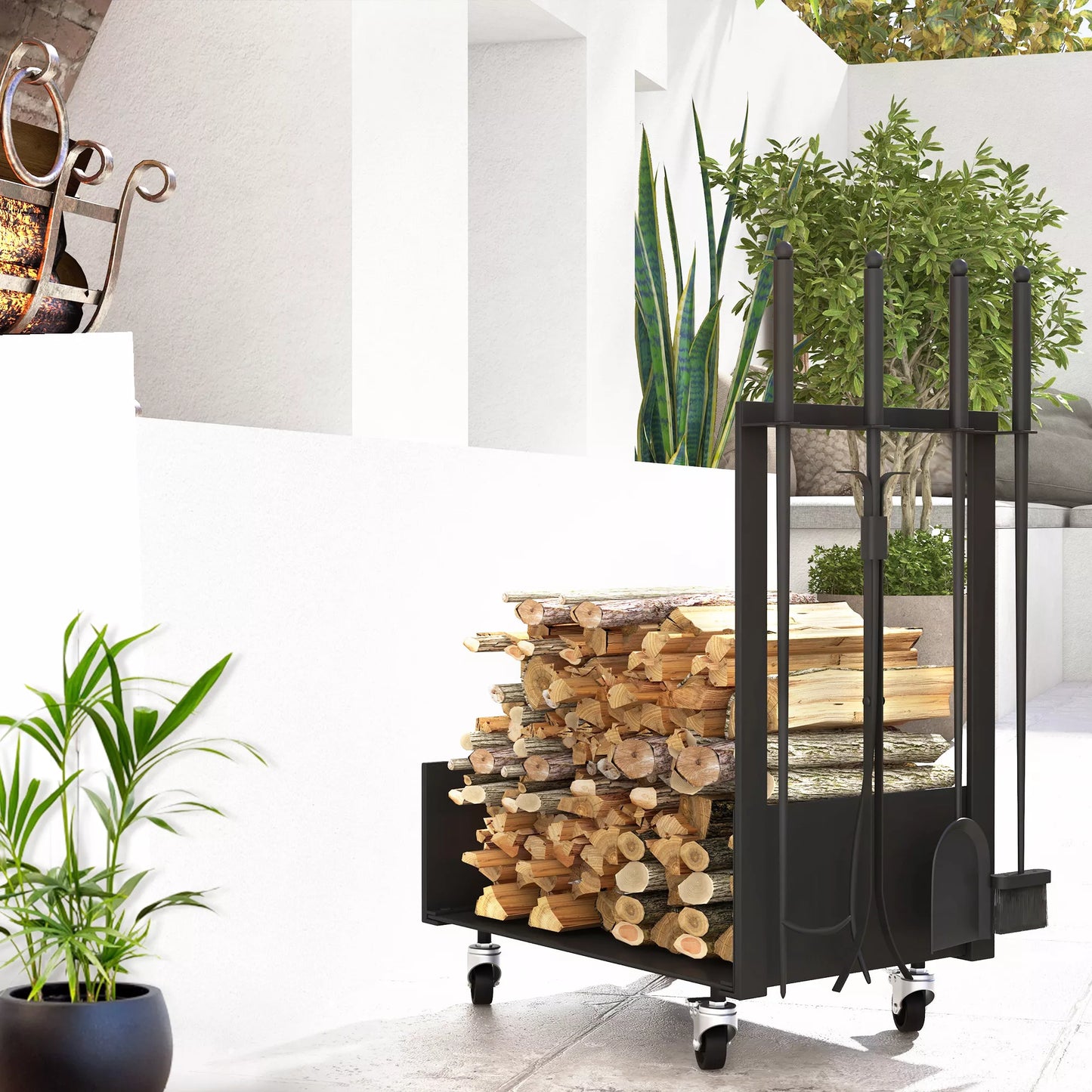 Malkinė su ratukais, daug priedų, metalinis rėmas, iki 60 kg, 48 x 30 x 76 cm, juoda