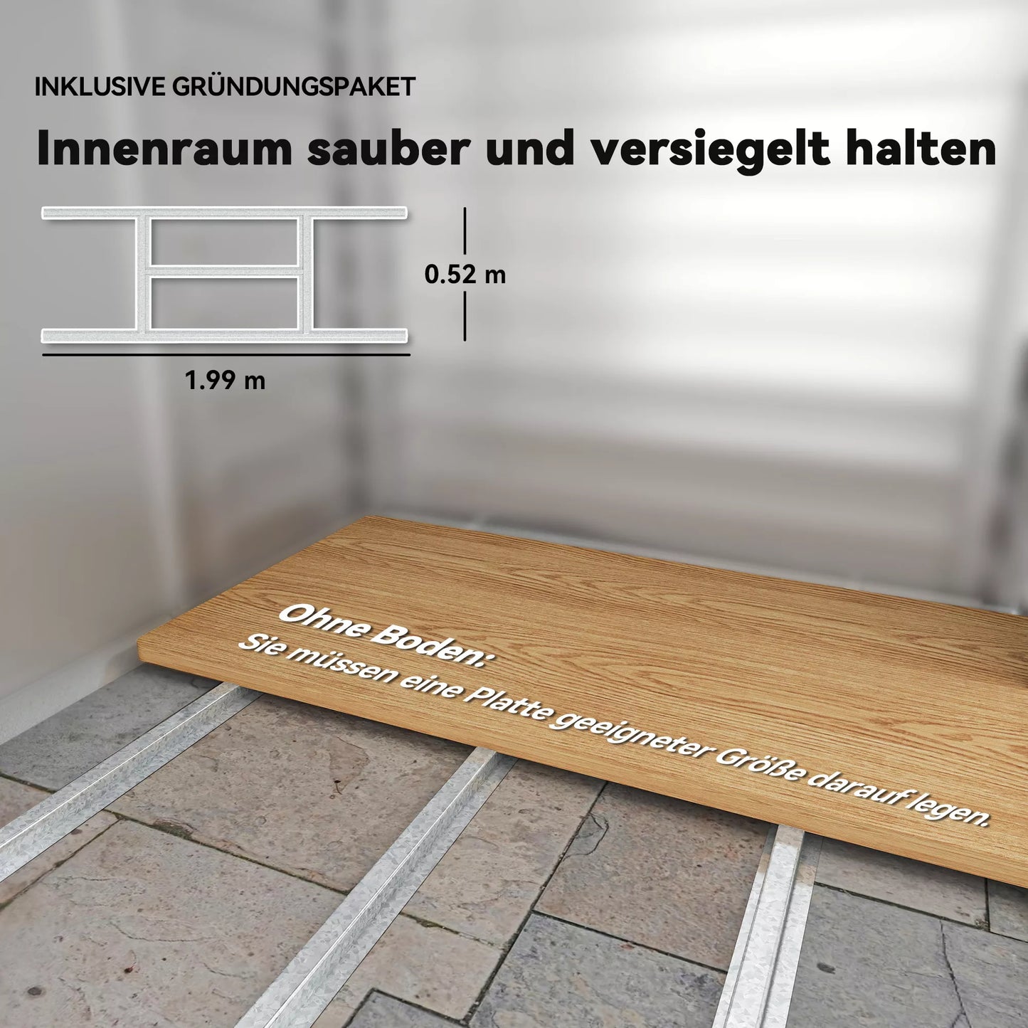2,43 m² sodo namelis, 213 x 131 x 192 cm įrankių stoginė su dvišlaičiu stogu, užrakinamos stumdomosios durys, atsparus oro sąlygoms, pilkas