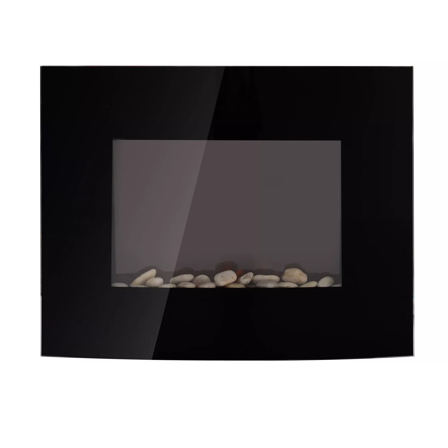 HOMCOM Elektrinis židinys su šildymu, elektrinis židinys su 3D liepsnos efektu, 7 liepsnos spalvos, 900/1800 W, sieninis židinys su laikmačiu, dekoratyvinis židinys su nuotolinio valdymo pultu, juodas, 65 cm