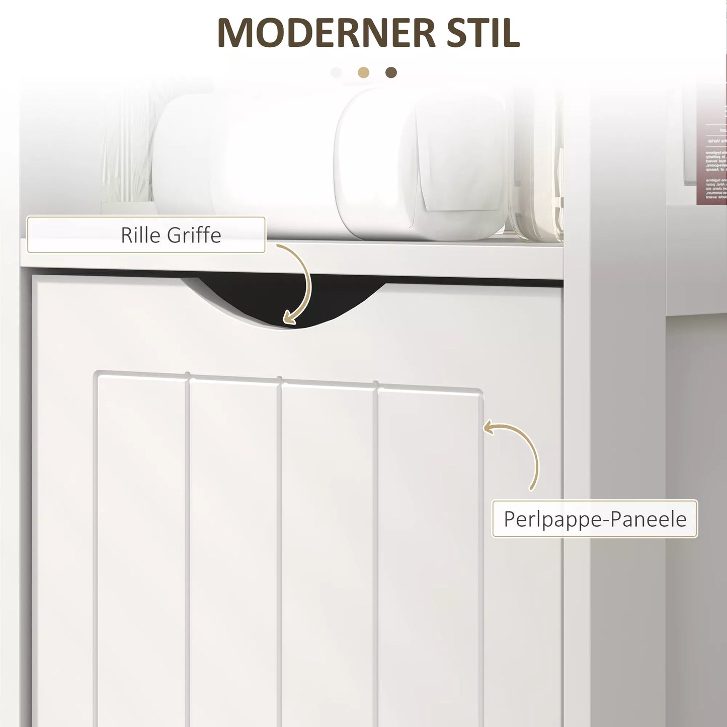 Vonios spintelė, kompaktiška vonios lentyna su 2 stalčiais ir 3 atviromis lentynėlėmis, laisvai pastatoma vonios lentyna, MDF, balta