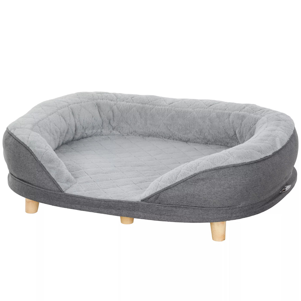 Šunų guolis su nuimamu užvalkalu, iki 25 kg, 90 x 78 x 25 cm, pilkas