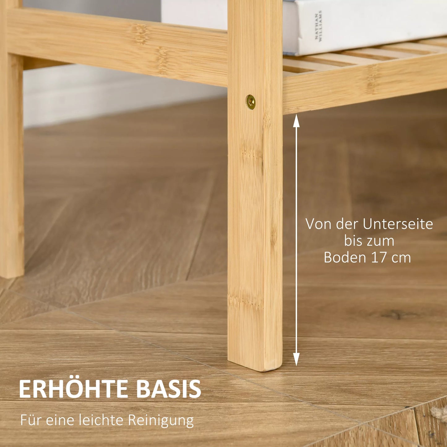 Pastatoma lentyna Knygų lentyna 4 pakopų bambuko lentyna Biuro lentyna Laikymo lentyna Dokumentų lentyna Virtuvės lentyna voniai, virtuvei, svetainei, miegamajam Bambukas Natūralus 62 x 33 x 112 cm