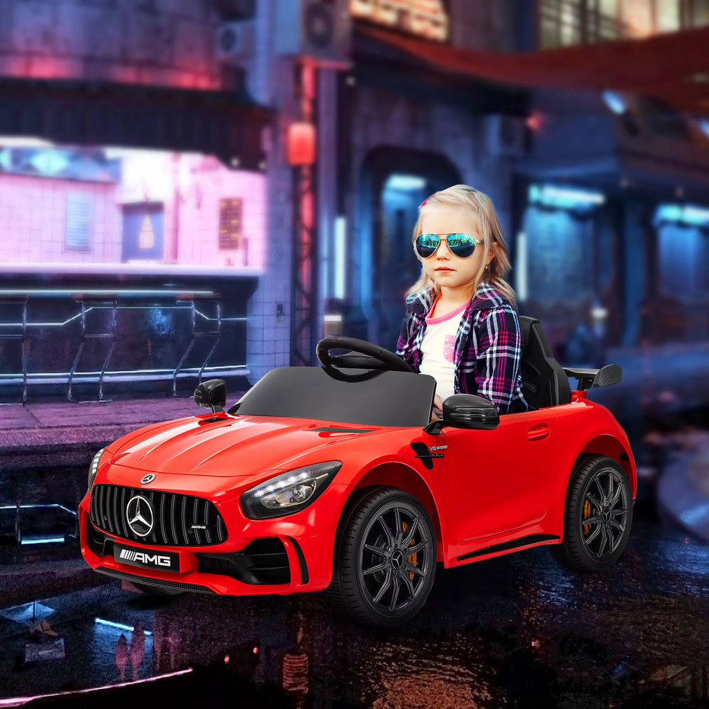 Elektrinis vaikų automobilis, Mercedes, 3–5 km/h, nuotolinis valdymas, šviesa ir muzika, raudonas