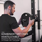 4 vnt. svorių plokščių rinkinys treniruotėms, sporto salėms, namų treniruotėms, jėgos treniruotėms, 2 x 7,5 kg ir 2 x 5 kg, juodos spalvos
